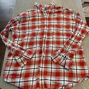 Croft & Barrow Orange and White Plaid Men's Shirt